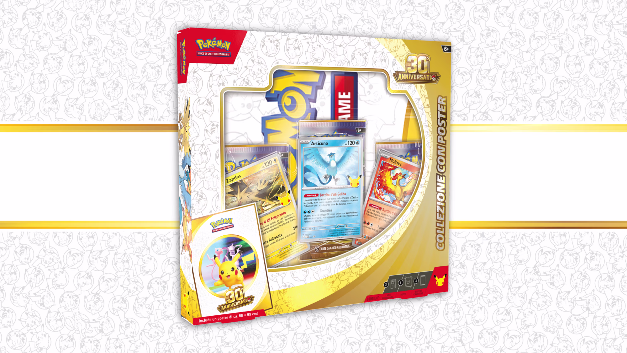 Collezione con poster dell’espansione 30° Anniversario del GCC Pokémon